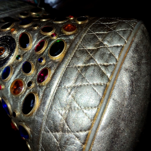 Viva of California Jeweled Leather Bucket Bag - Picture 4 of 15